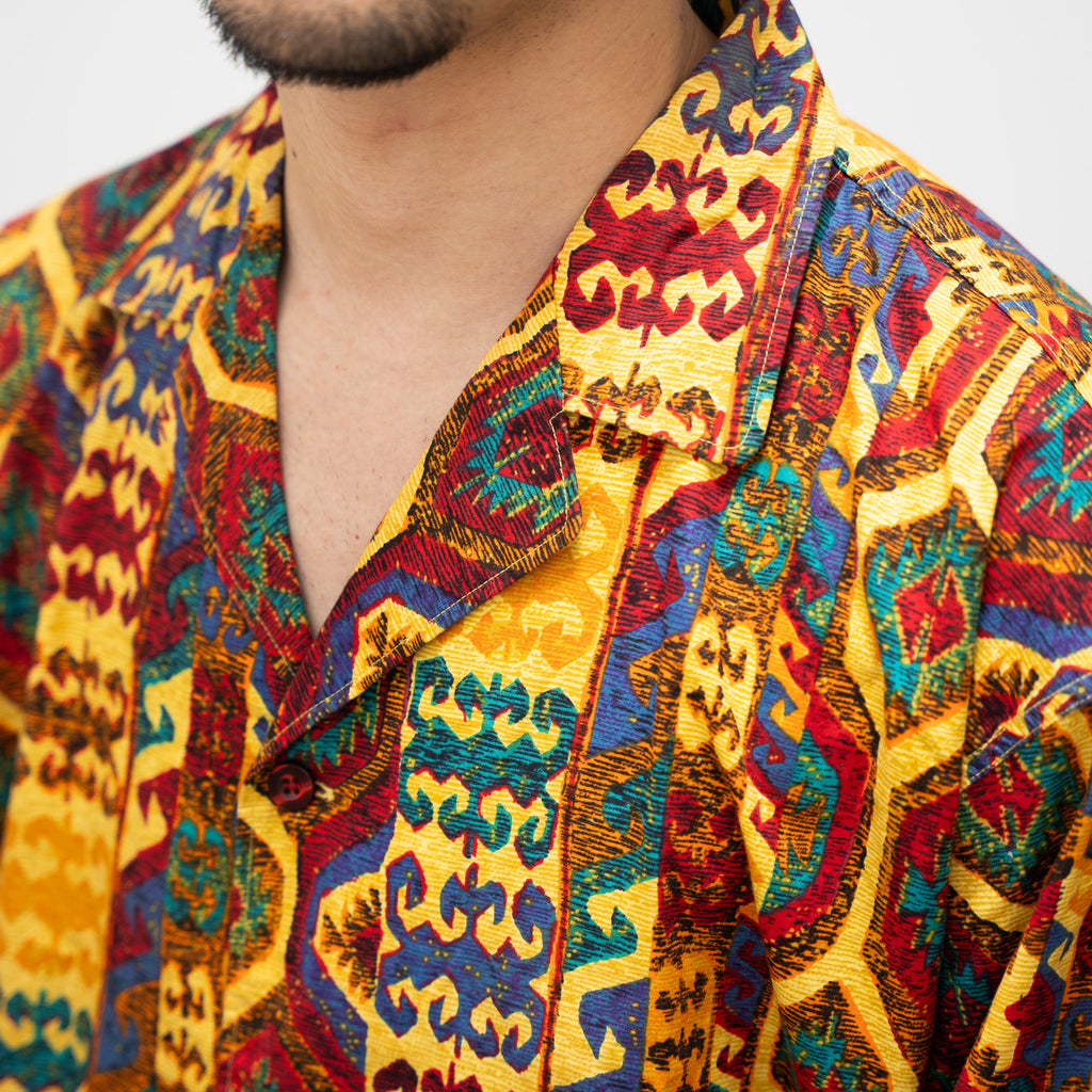 ”KENZO" 80~90s Ethnic Print Shirt