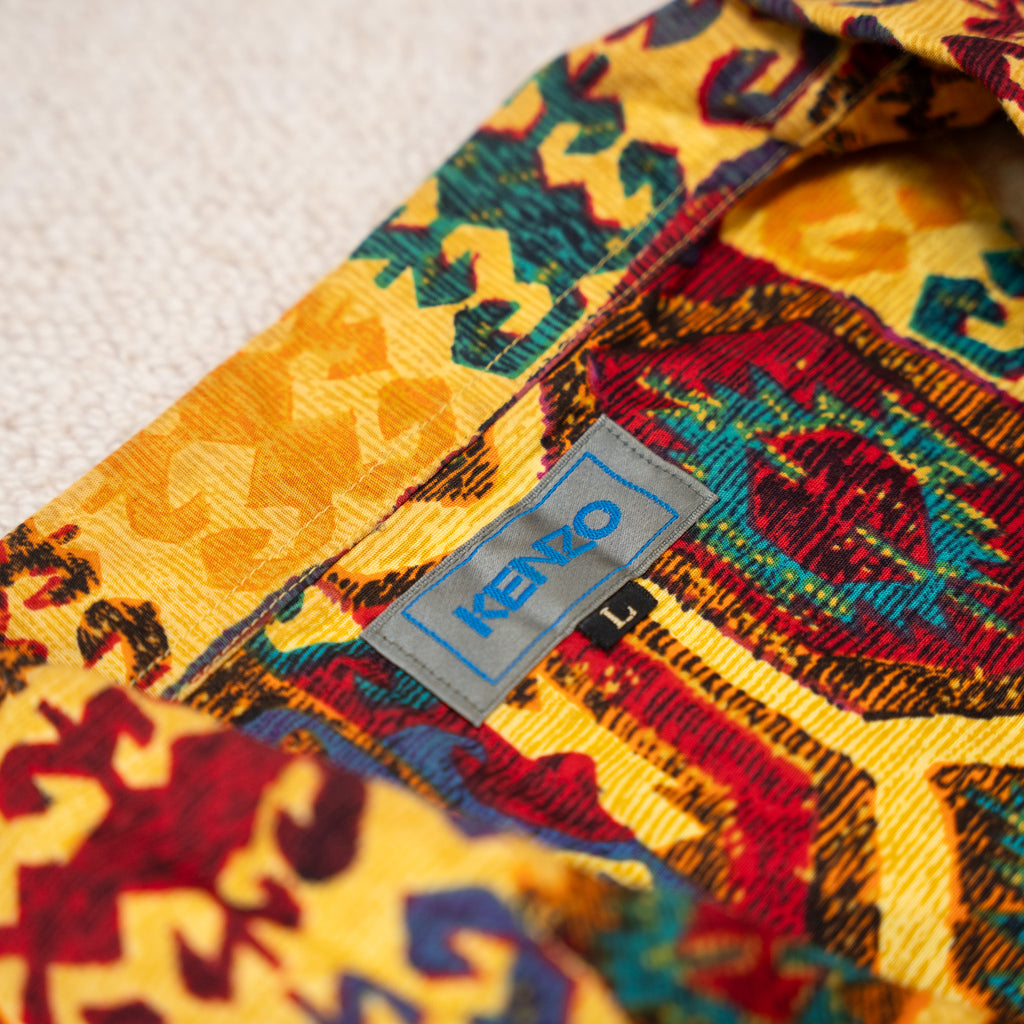 ”KENZO" 80~90s Ethnic Print Shirt