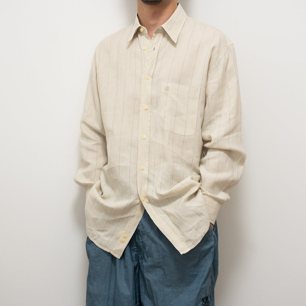 "GIVENCHY" Linen Stripe Long-sleeve Shirt
