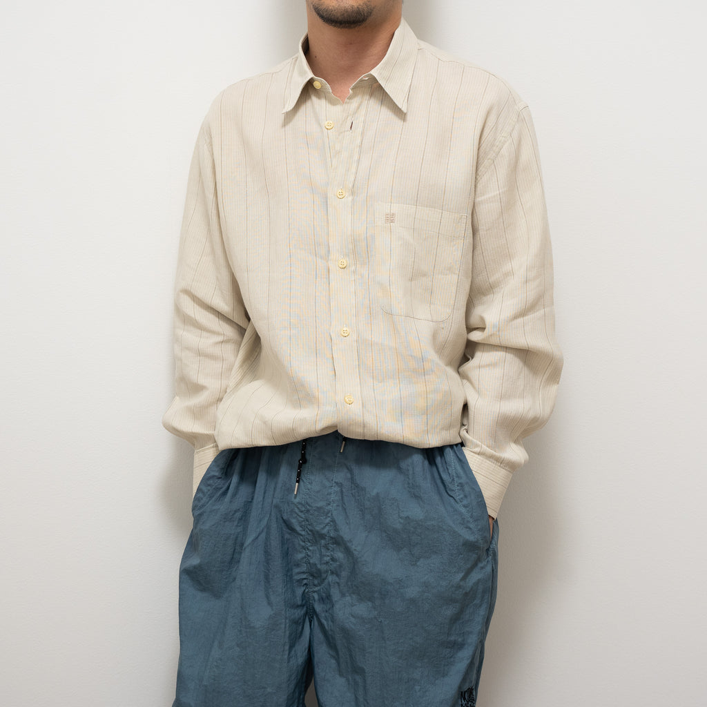 "GIVENCHY" Linen Stripe Long-sleeve Shirt