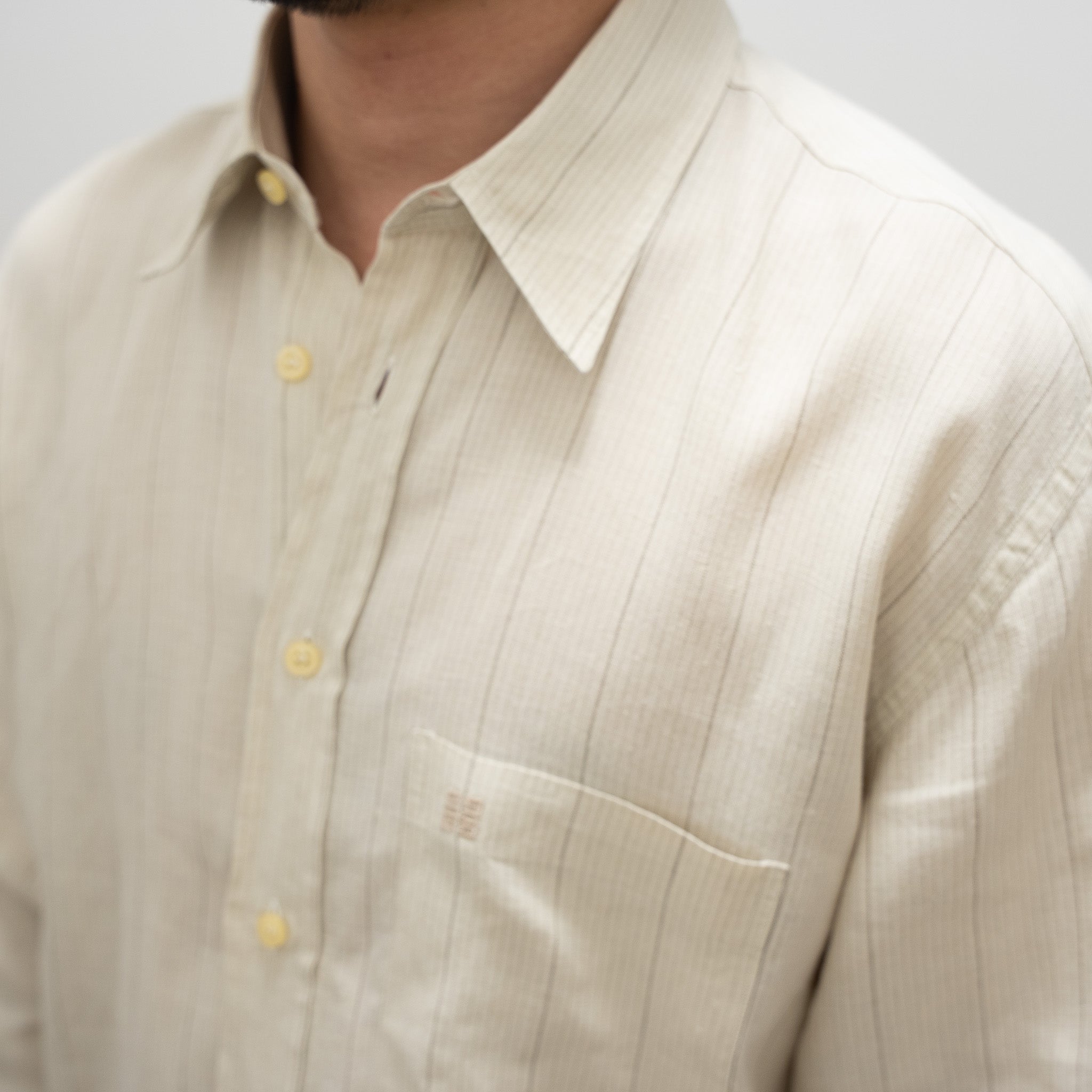 "GIVENCHY" Linen Stripe Long-sleeve Shirt