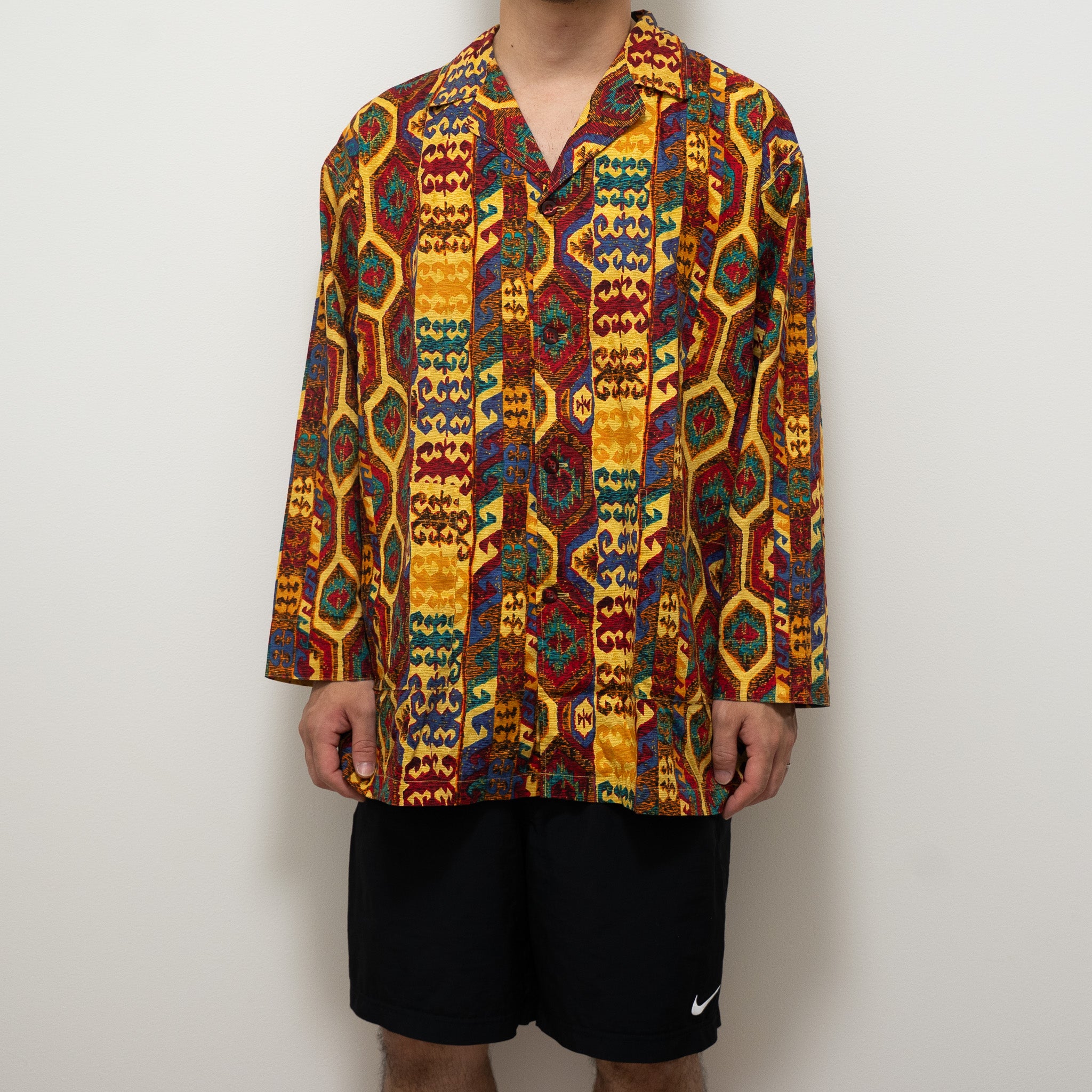 ”KENZO" 80~90s Ethnic Print Shirt