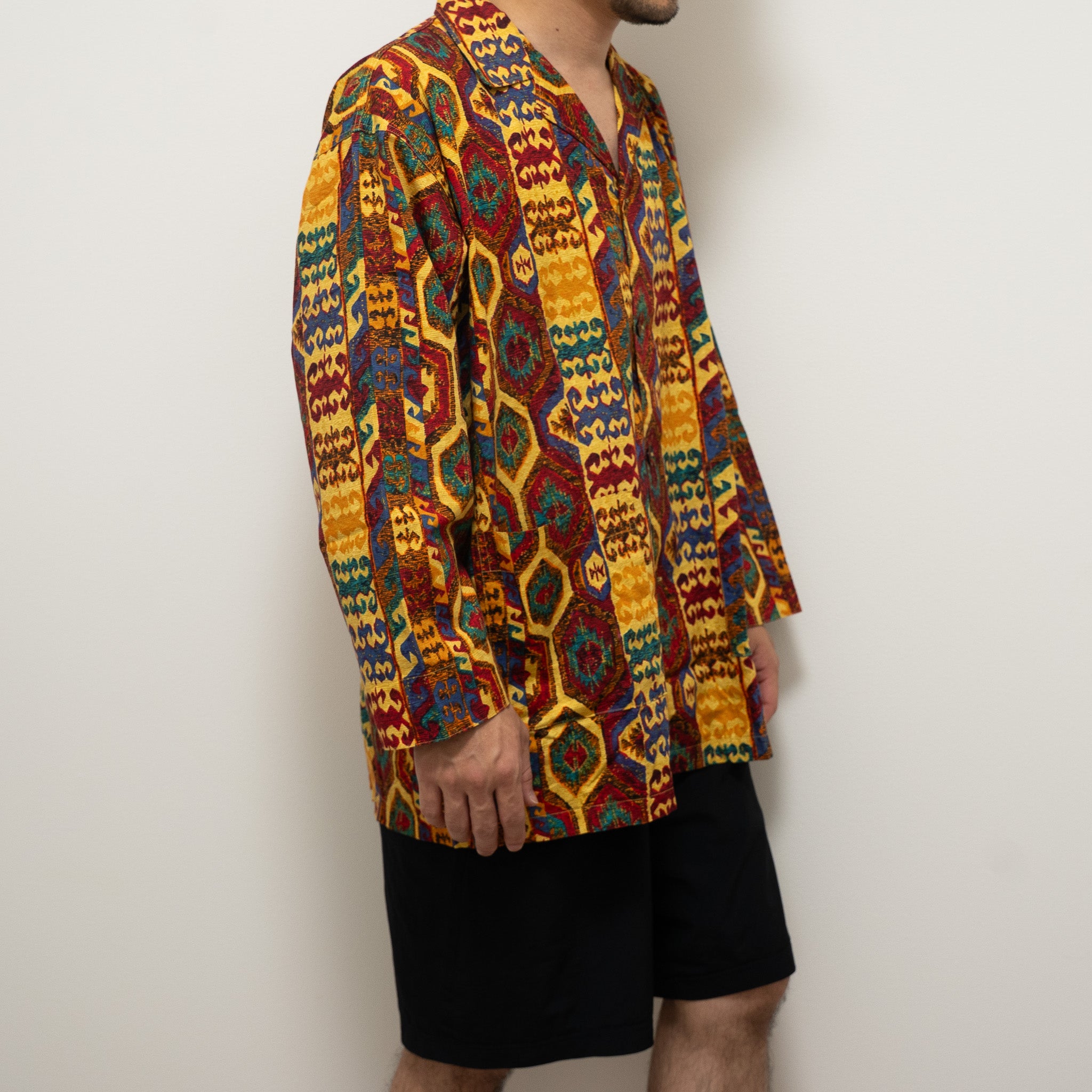 ”KENZO" 80~90s Ethnic Print Shirt