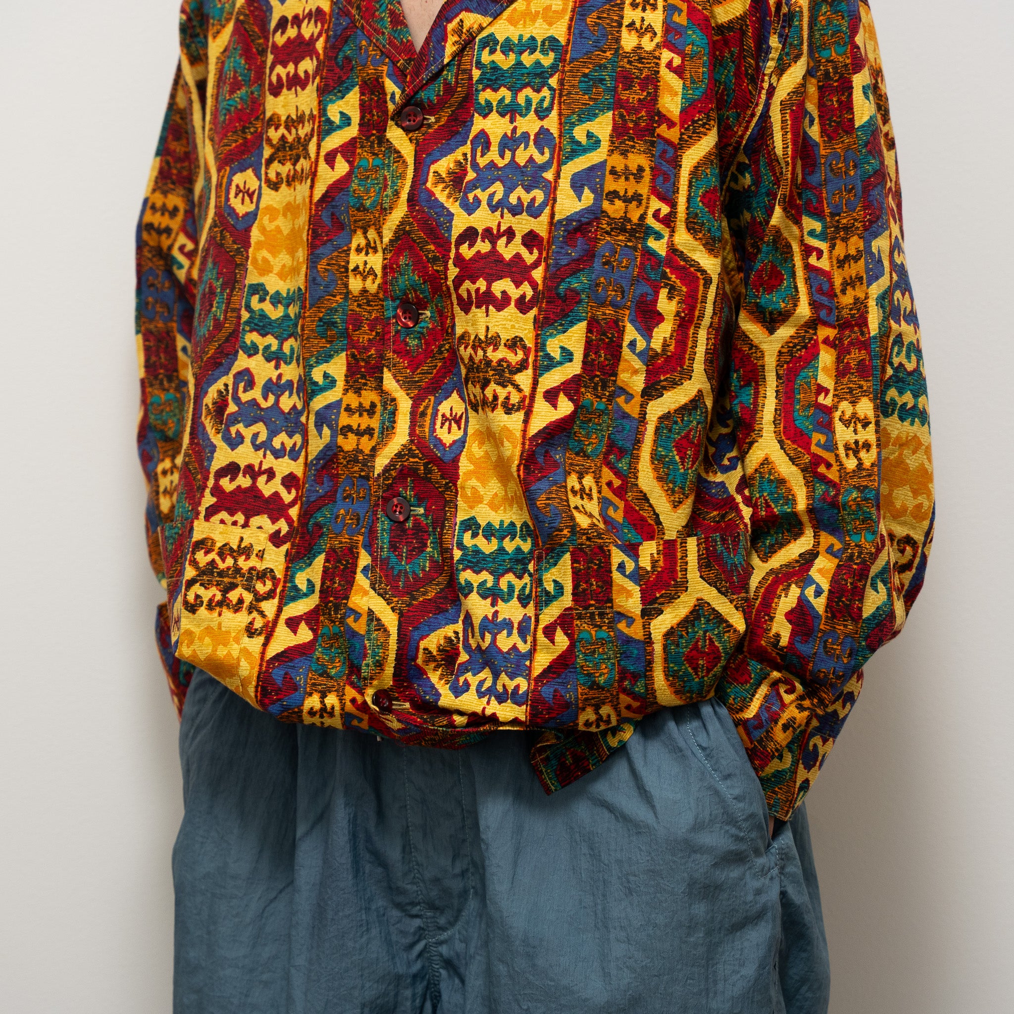 ”KENZO" 80~90s Ethnic Print Shirt
