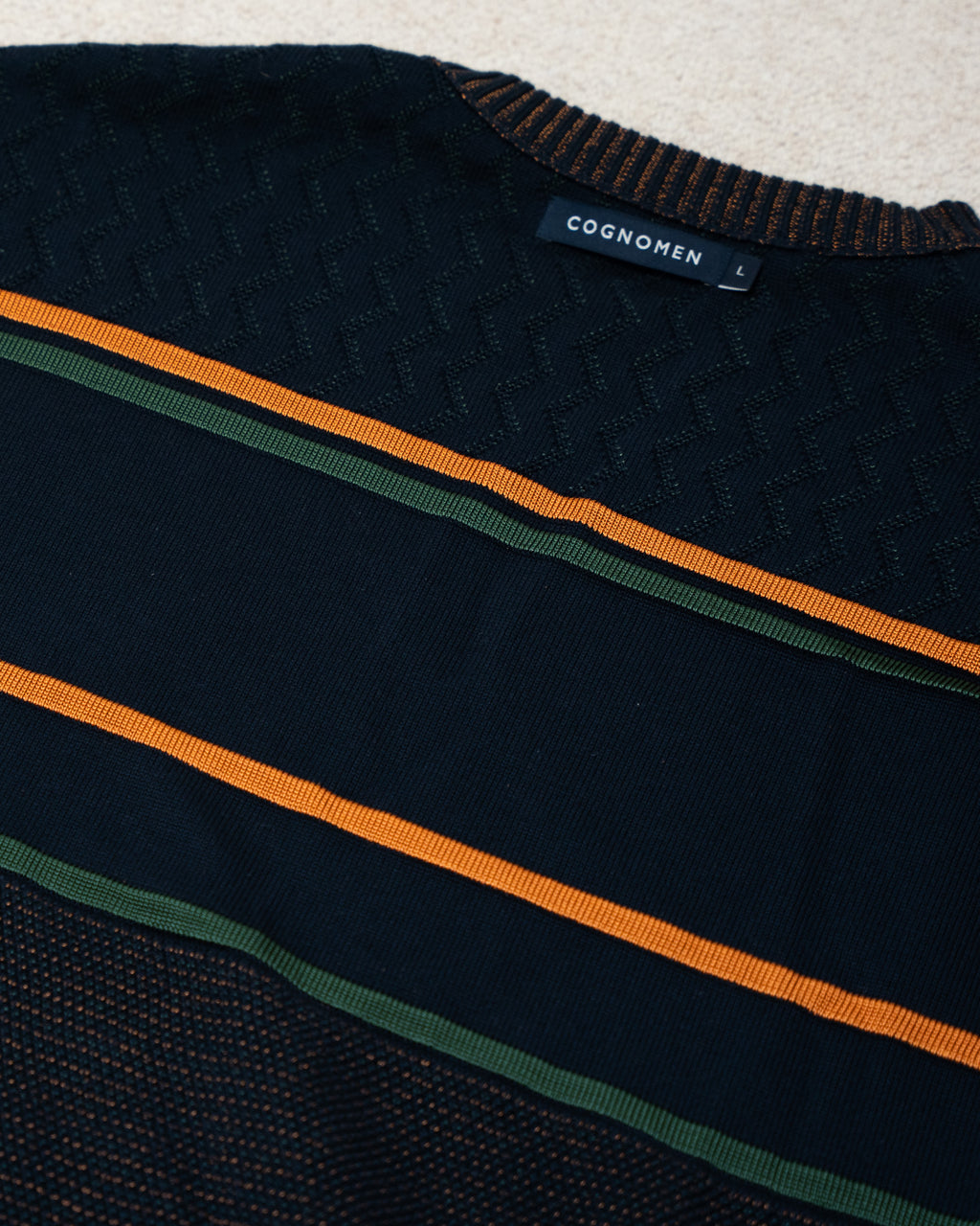 "COGNOMEN" THREE-TONE knit