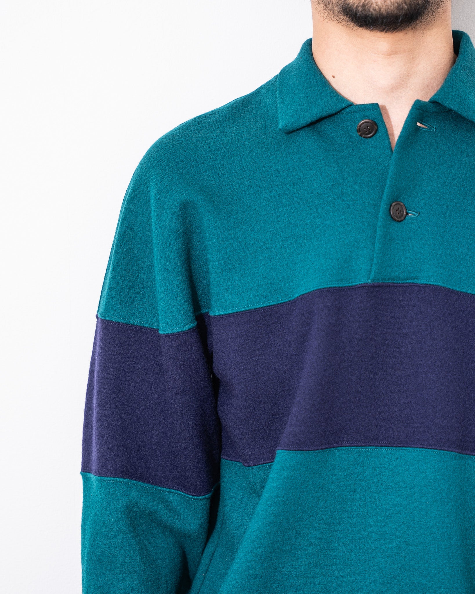 "ISSEY MIYAKE” 90'S bicolor Polo Shirt