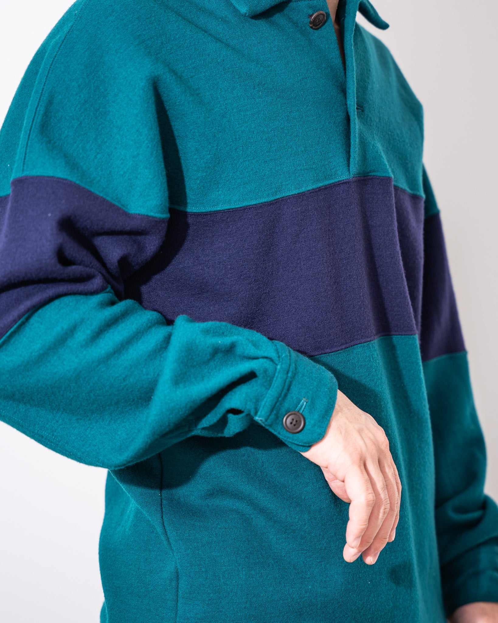 "ISSEY MIYAKE” 90'S bicolor Polo Shirt