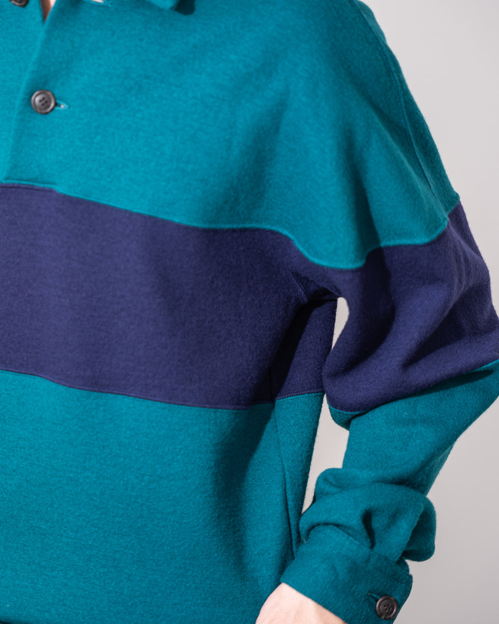 "ISSEY MIYAKE” 90'S bicolor Polo Shirt