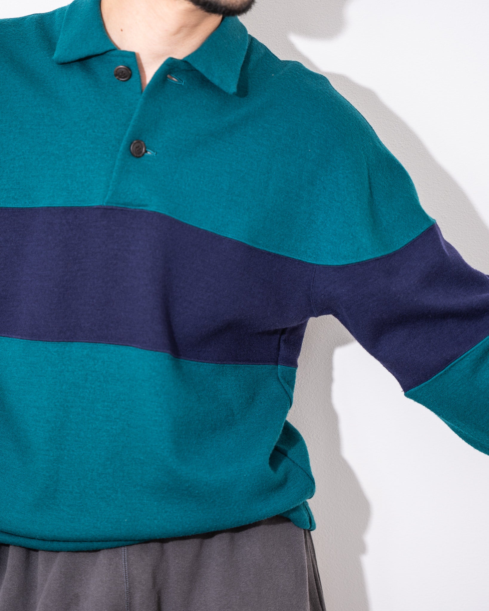 "ISSEY MIYAKE” 90'S bicolor Polo Shirt