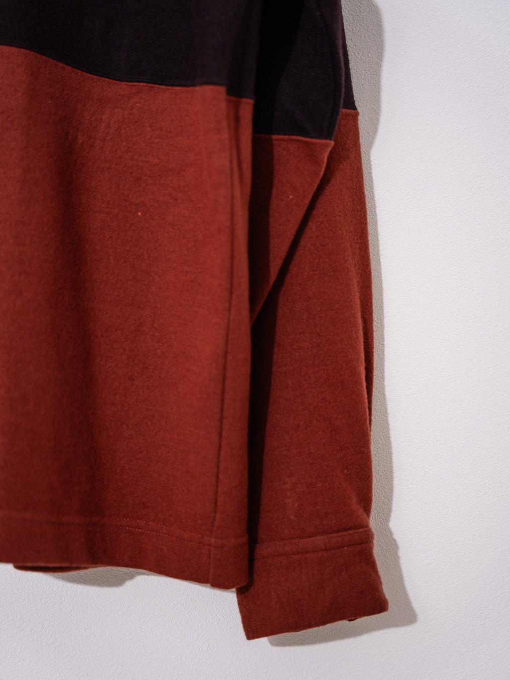"ISSEY MIYAKE” 90'S bicolor Polo Shirt -reddish brown-
