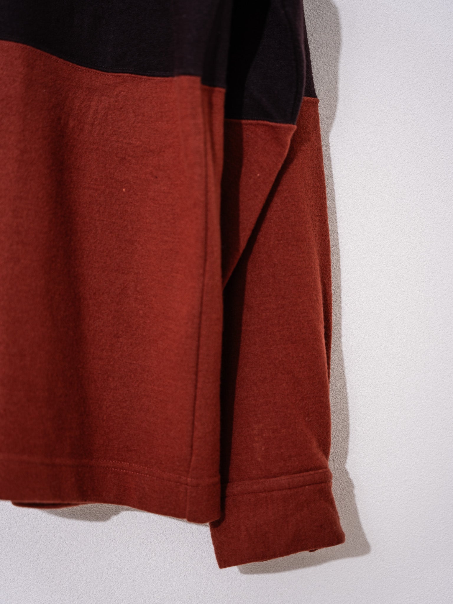 "ISSEY MIYAKE” 90'S bicolor Polo Shirt -reddish brown-