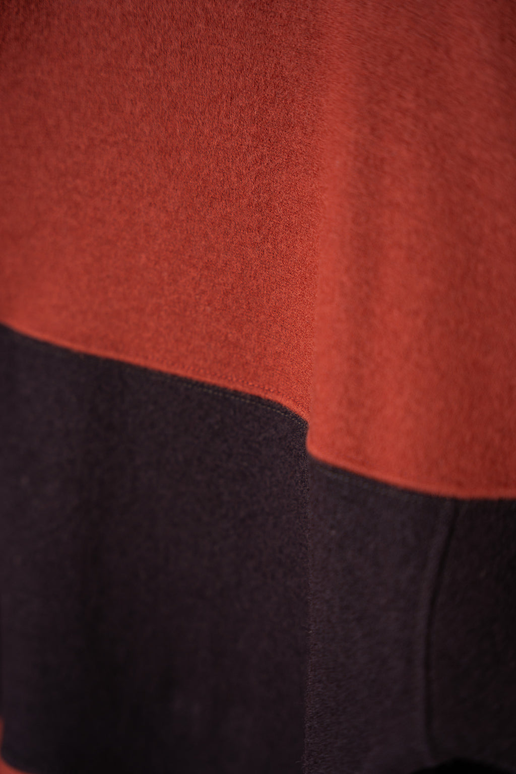"ISSEY MIYAKE” 90'S bicolor Polo Shirt -reddish brown-