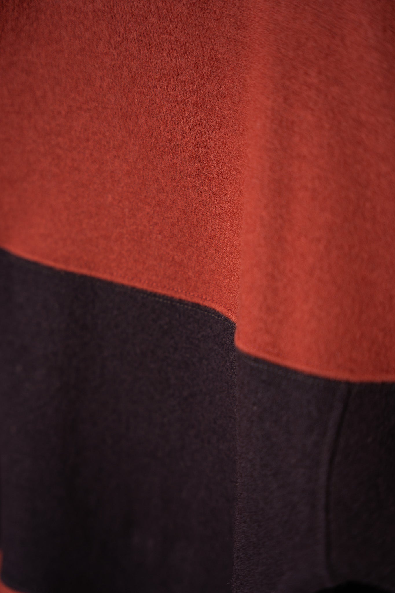 "ISSEY MIYAKE” 90'S bicolor Polo Shirt -reddish brown-