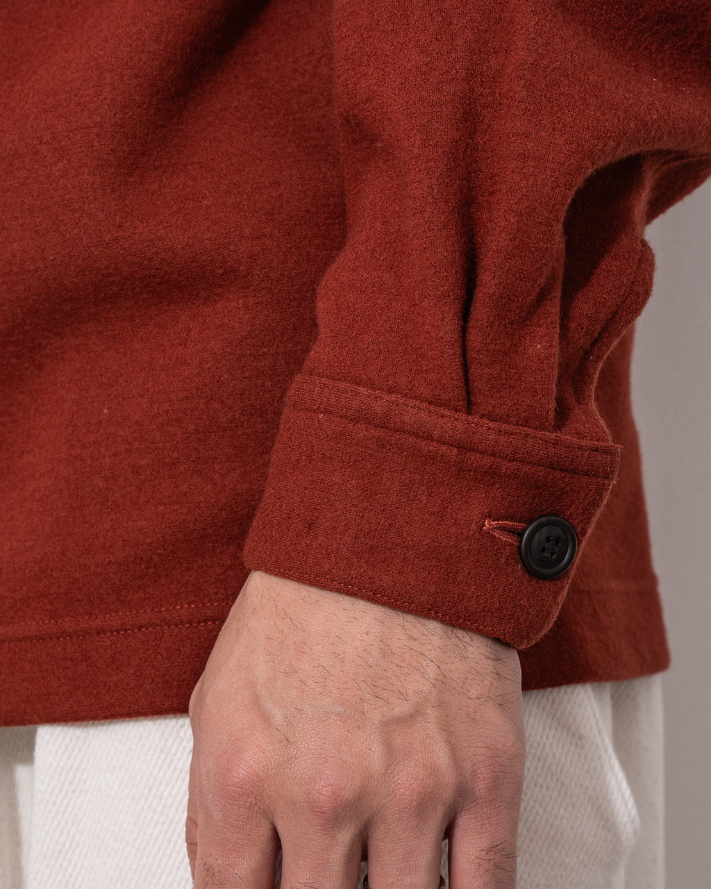 "ISSEY MIYAKE” 90'S bicolor Polo Shirt -reddish brown-