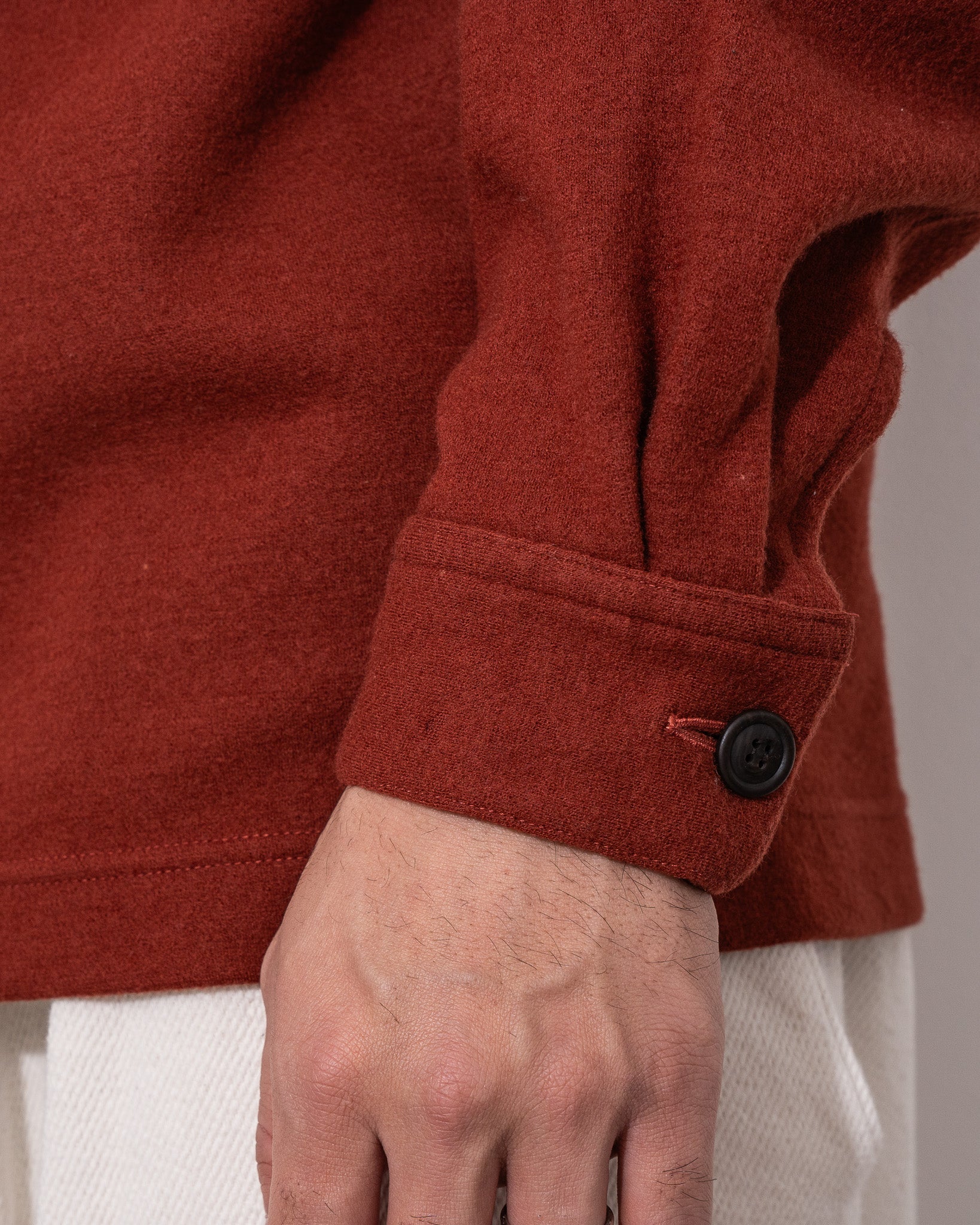 "ISSEY MIYAKE” 90'S bicolor Polo Shirt -reddish brown-