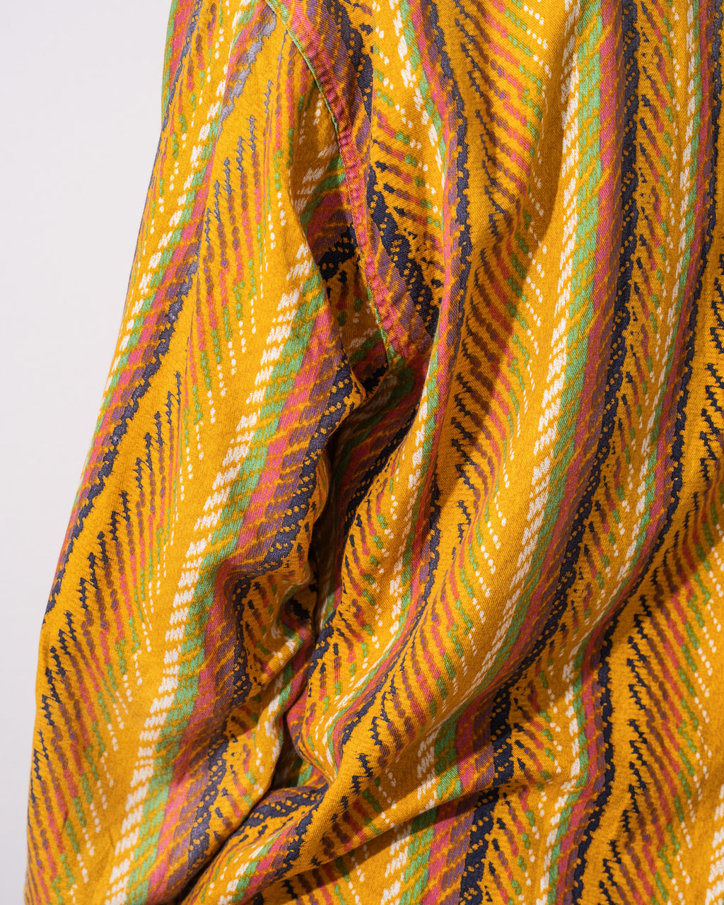 "KENZO" 80~90's ETHNIC PRINT OPEN COLLAR SHIRT