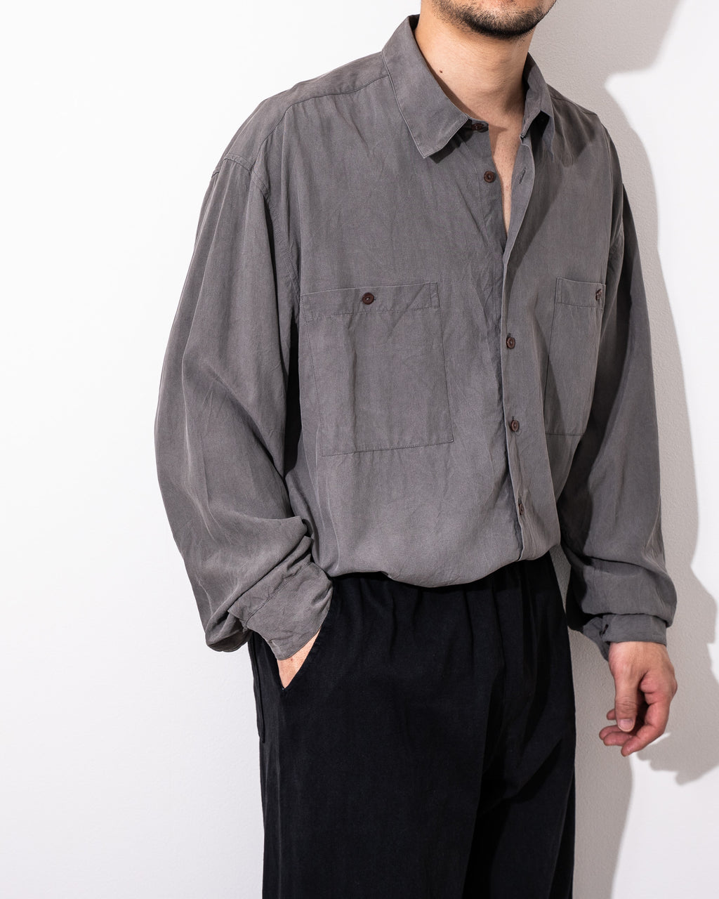 "Vintage" 90's silk long-sleeve shirt