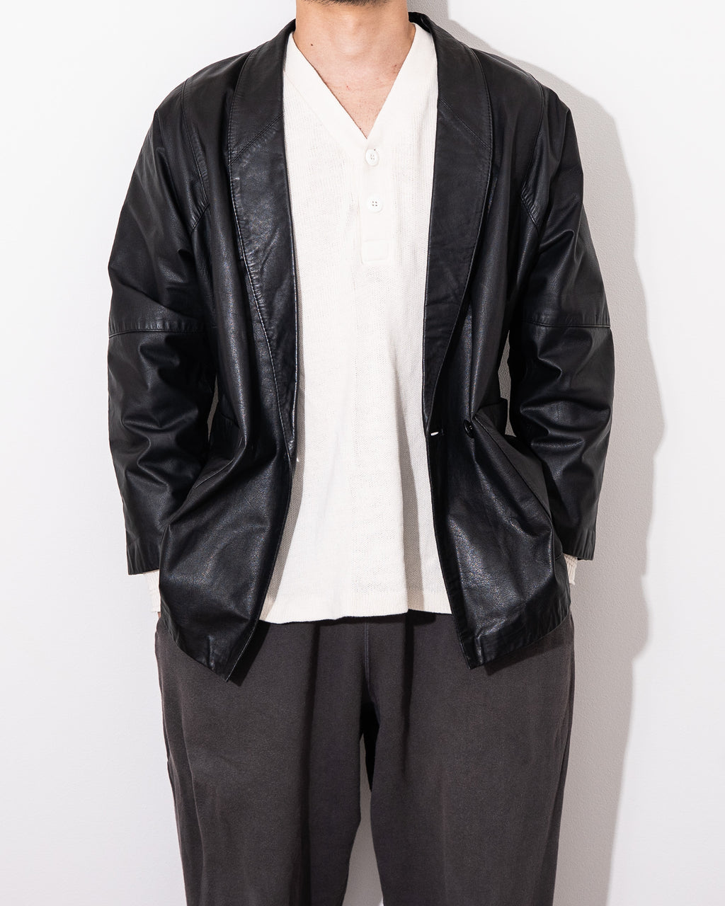 "NORTH BEACH LEATHER" double Leather Jacket