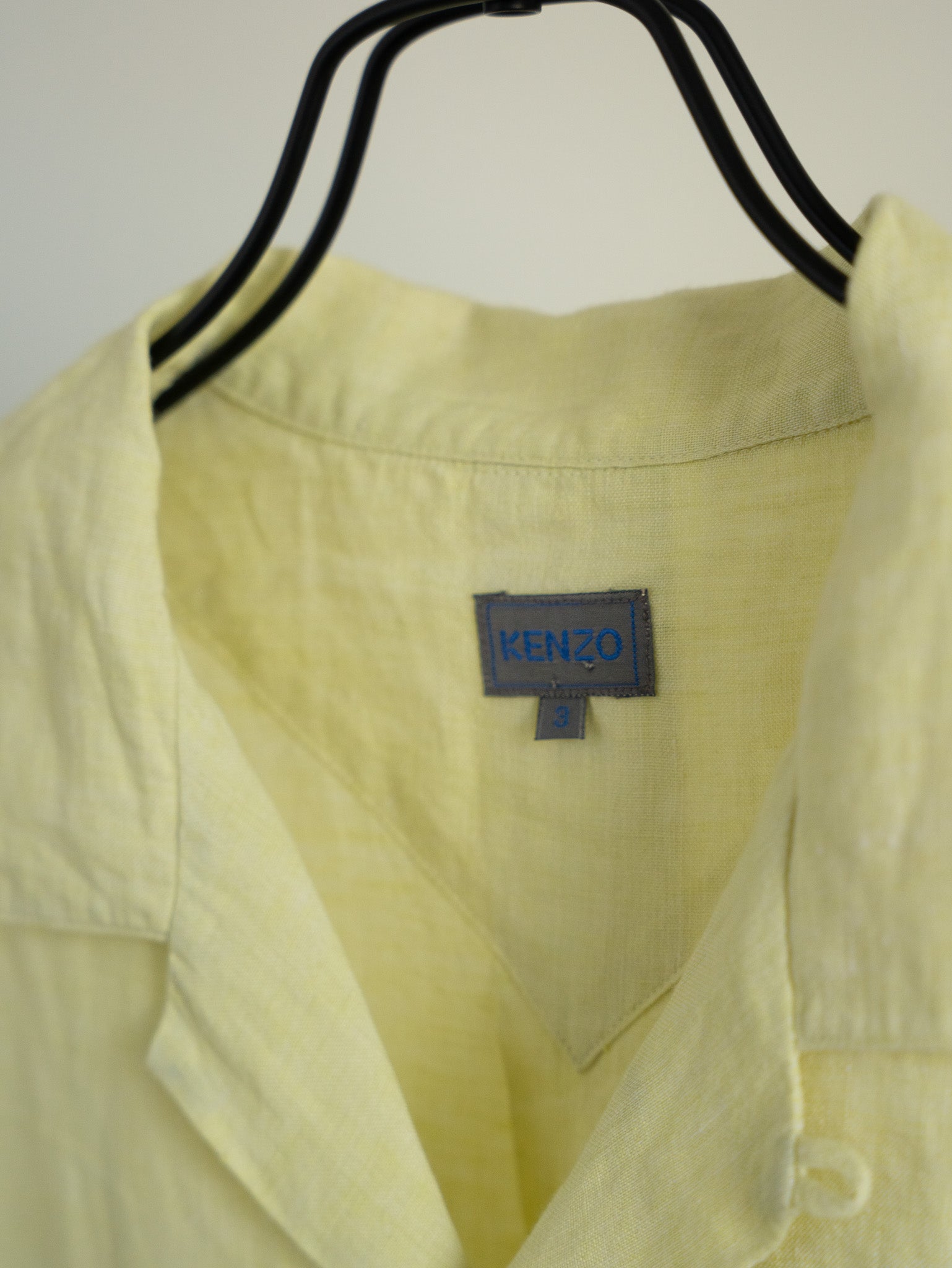 "KENZO" 1990s Open Collar Linen Short-sleeve Shirt